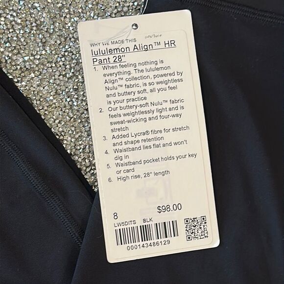 Lululemon Align Pant 28" Black leggings Size 8 NWT yoga - Picture 3 of 6